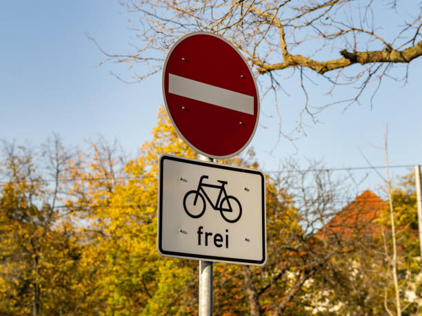 istock No Entry Traffic Sign with Bicycles Allowed 1440394839