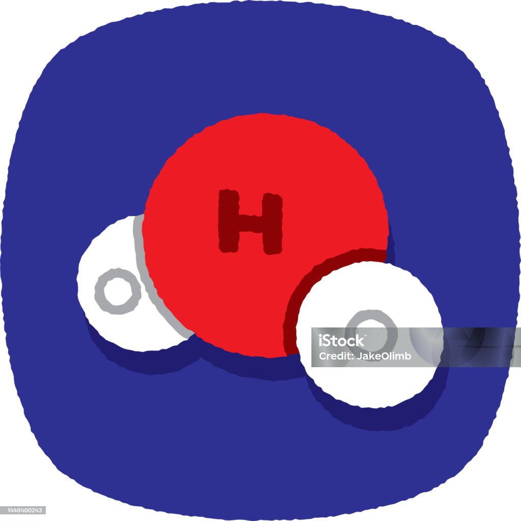H2o2 Molecule Animation H2o Molecule Doodle 4 Stock Illustration - Download Image Now - Atom ...