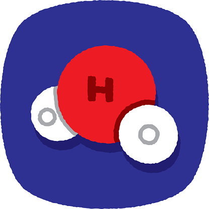 H2o2 Molecule Animation H2o Molecule Doodle 4 Stock Illustration - Download Image Now - Atom ...