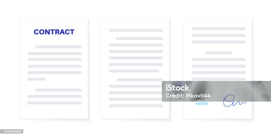 Contract Paper Stack Paper Document Contract Stock Illustration - Download Image Now ...