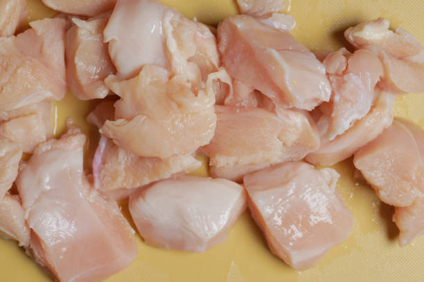 istock slice of raw chicken breast on a chopping board 1440410816