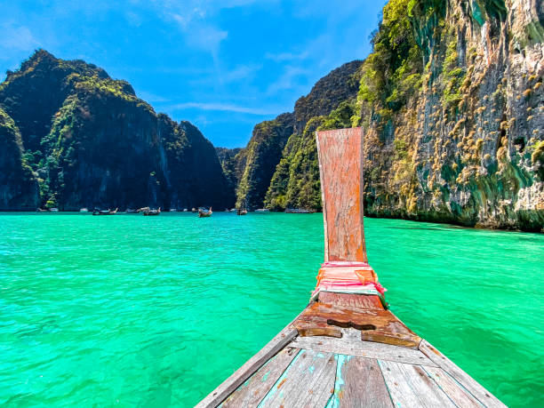 istock Maya Bay from the long tail boat, in koh Phi Phi, Krabi, Thailand 1440412056
