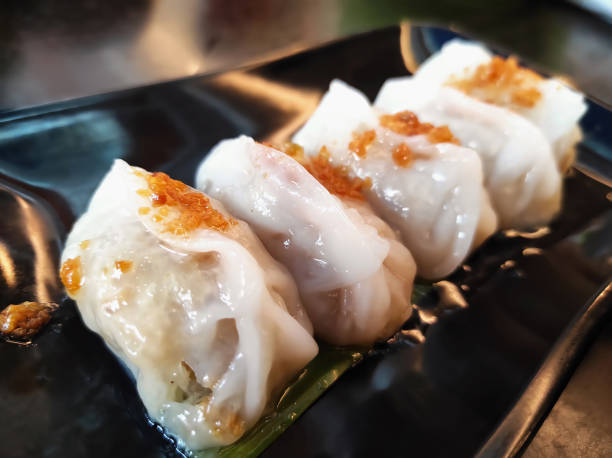 istock Close up of Chinese steamed dumplings, selective focus. 1440415237