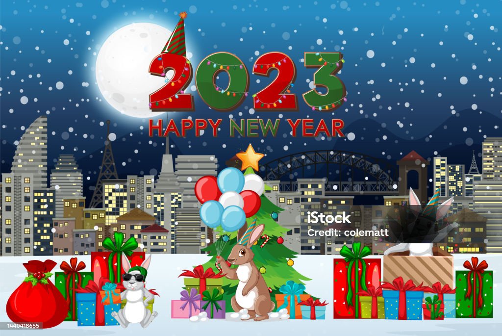 Vetores de Feliz Natal E Feliz Ano Novo 2023 e mais imagens de 2023 - 2023,  Animal, Assinar - iStock