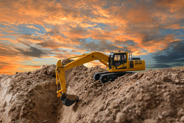 istock Excavators are digging the soil in the construction site. 1440426782