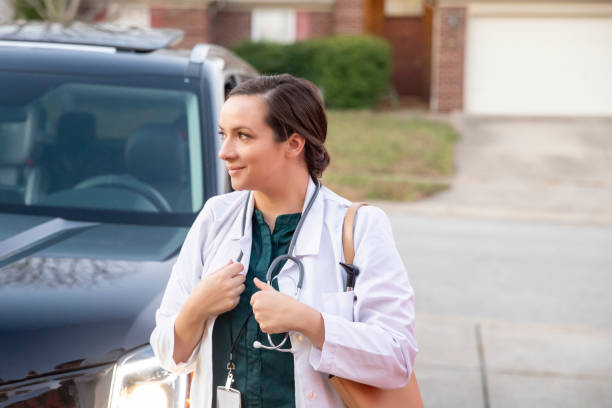 istock Doctor during daily commute to hospital from suburbs 1440430236
