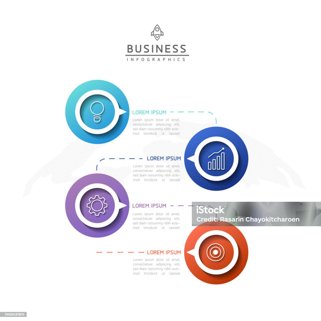Circular Connection On Screen Circular Connection Steps Infographic Template Stock Illustration ...