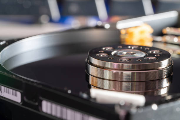 istock Macro close-up of the inside of a computer hard drive 1440432960