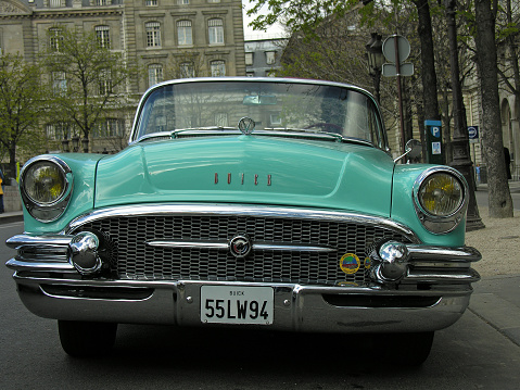 Paris, France - April 8, 2006: Old Buick car on the street of Paris.on the street of Paris.