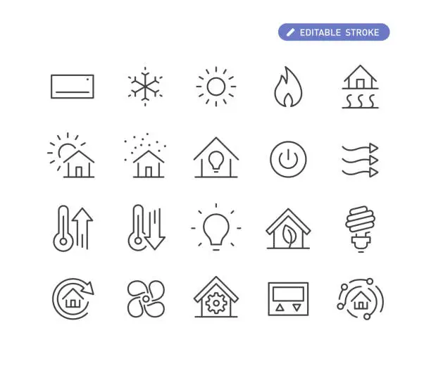 Vector illustration of Home Automation Icons - Line Series