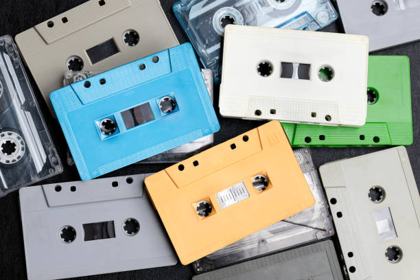 istock Collection colorful retro mock up cassette tape 1440439357