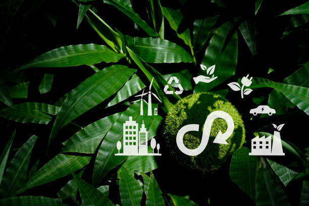 istock Energy consumption and CO2 emissions are increasing. Sharing,reusing,repairing,renovating and recycling existing materials and products as much possible. Circular economy concept. 1440442346
