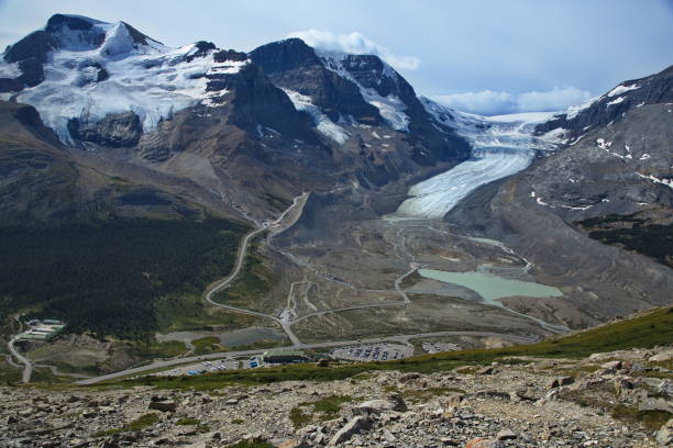 istock View of Icefields Parkway and Columbia Icefields Centre from Wilcox Ridge in Jasper National Park,Alberta,Canada,North America 1440450478
