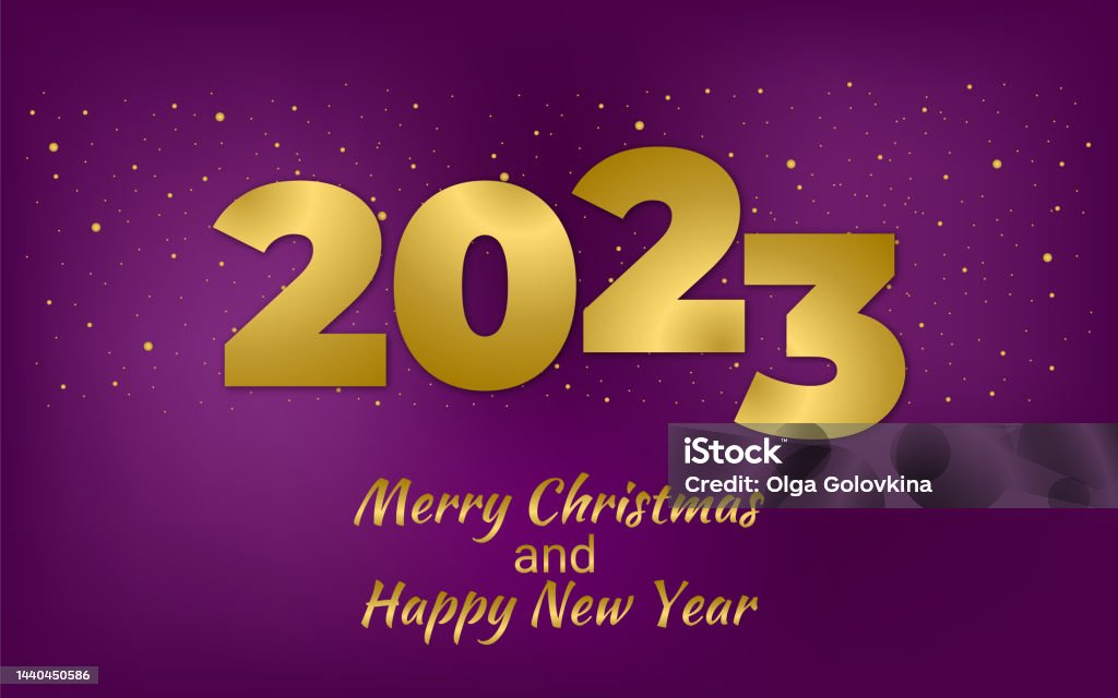 Vetores de Feliz Natal E Feliz Ano Novo De 2023 Cartão De Natal De Veludo  Violeta Com Neve Dourada e mais imagens de Arte - iStock