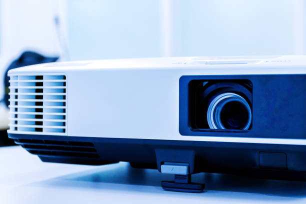 istock Close up White projector in the meeting room 1440450735