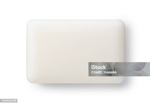 Solid Soap Placed On A White Background Stock Photo - Download Image Now - Bar Of Soap, White Color, Soap