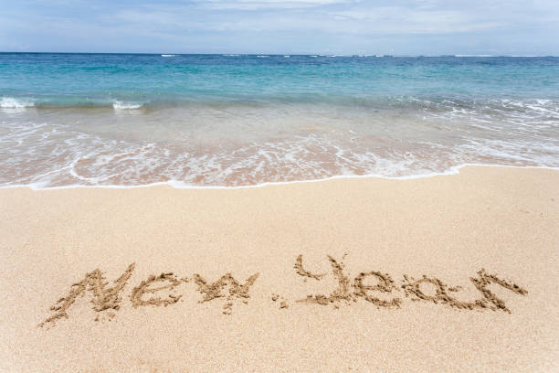 istock New Year written on the sand on the beach 1440452770