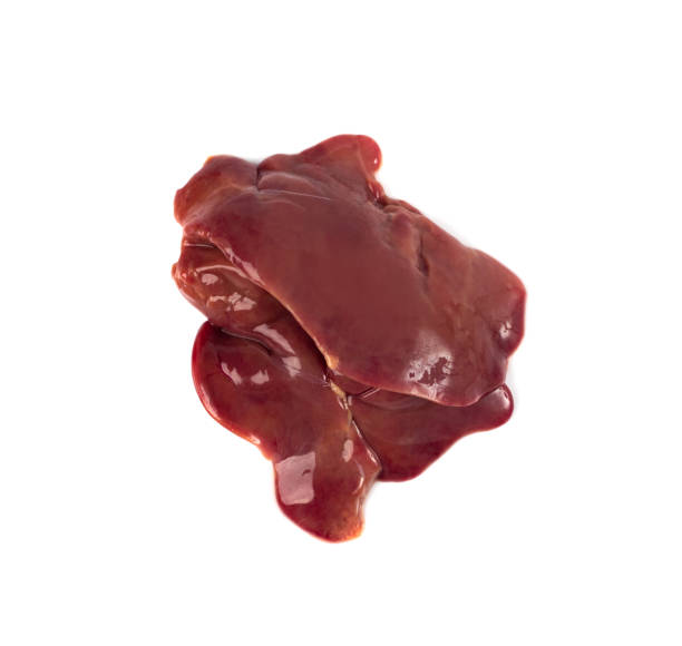 istock Raw Chicken Liver Isolated, Fresh Hen Offal on White Background 1440452876