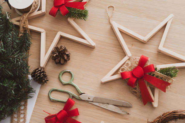 istock Top view of Christmas decorations for the home 1440453149