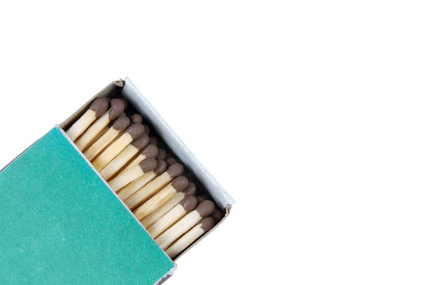 istock Close-up of a green matchbox isolated on white background with clipping path 1440454247