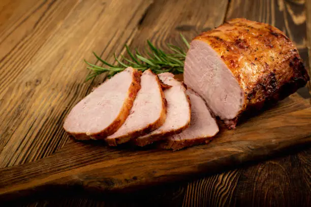 Photo of Baked Pork Cuts, Roasted Sliced Loin, Tenderloin Ham Piece