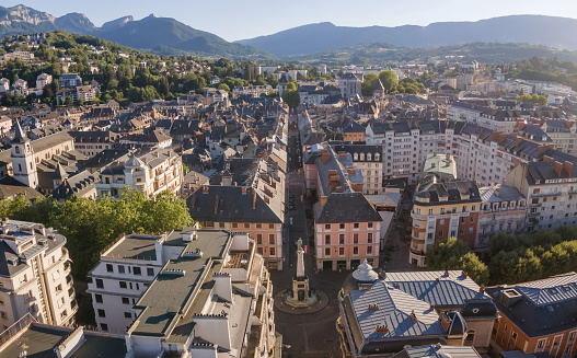 Chambery panoramic view, France architecture