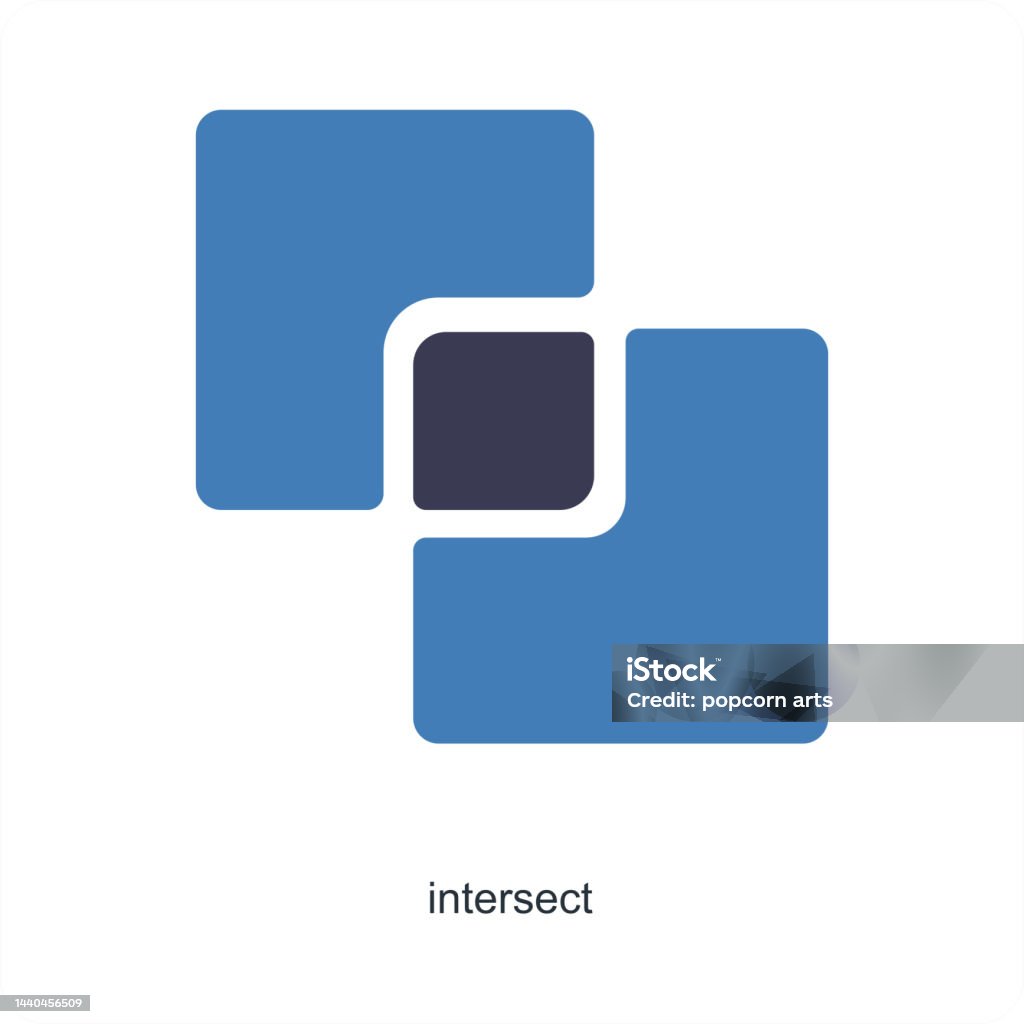 Intersection Icon Blue Intersection Stock Illustration - Download Image Now - Venn Diagram ...
