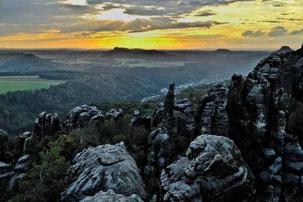istock Sunset in Elbe Sandstone Mountains 1440456635