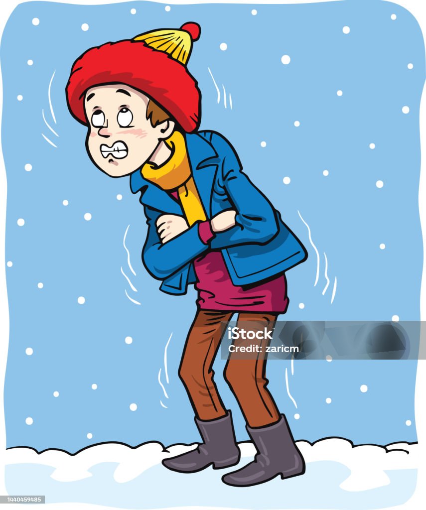 A Boy Shivering In Winter Weather Stock Illustration Download Image a-boy-shivering-in-winter-weather-stock-illustration-download-image