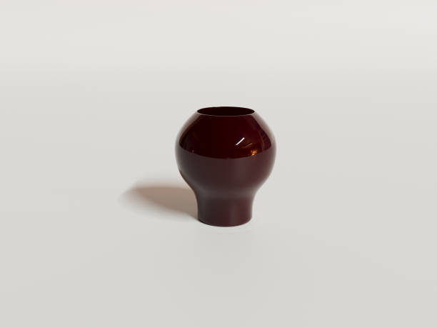 istock 3D render - dark burgundy ceramic flower vase on a white background 1440462270