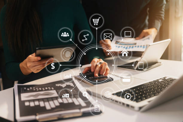 istock Business team present. professional investor working new start up project. .Digital tablet laptop computer Finance managers meeting 1440464528