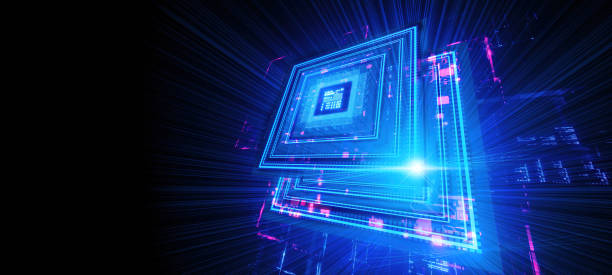 istock 3D rendering of cyberpunk AI. Circuit board. Technology background. Central Computer Processors CPU and GPU concept. Motherboard digital chip. Tech science background. 1440465604