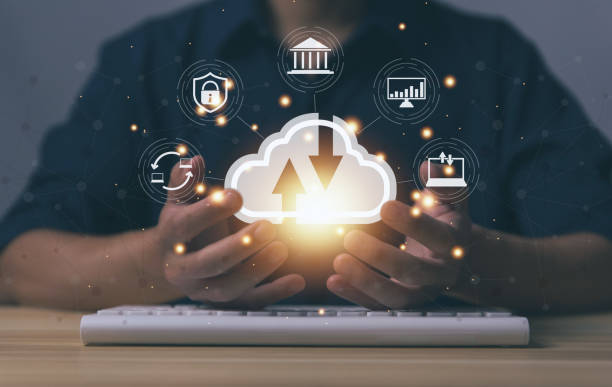 istock Businessman's hands showing a diagram of Cloud computing information technology icon. Concept of big data 1440465665