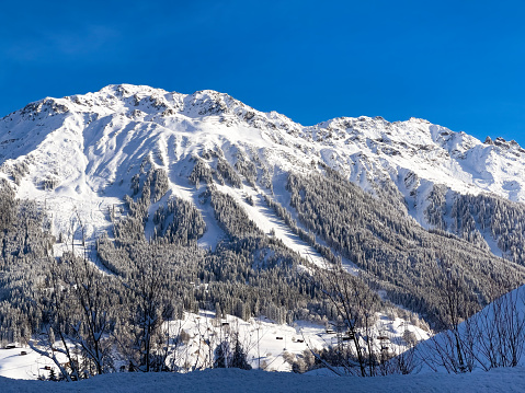 Snowy landscape in Klosters, Switzerland