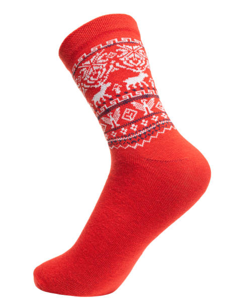istock Long nordic style sock on mannequin isolated on white 1440466578