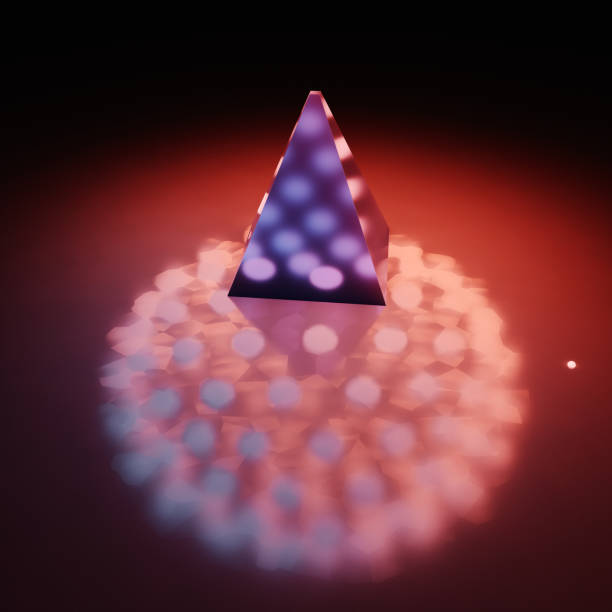 istock pyramid with lights and other geometrical shapes in space 1440469560