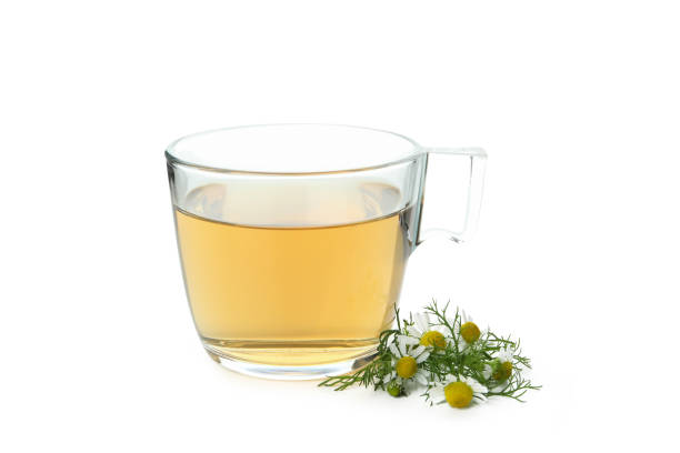 istock Cup of chamomile tea isolated on white background 1440471640