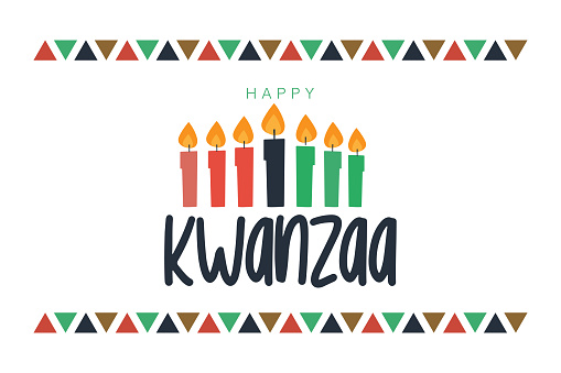 Happy Kwanzaa lettering vector stock illustration