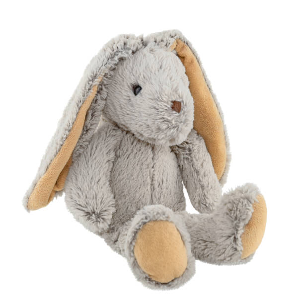 istock Soft fluffy rabbit toy with long ears, isolated on a white background 1440474827