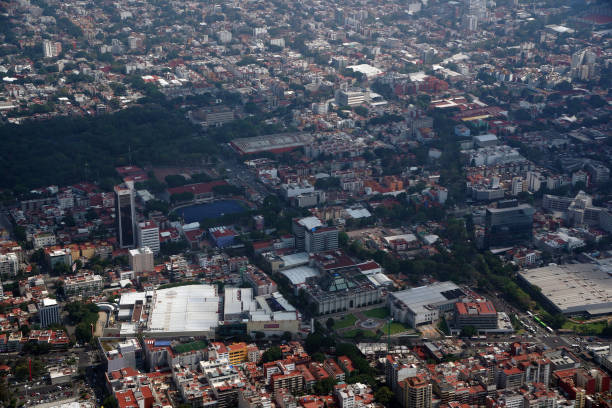 istock Mexico city aerial panorama landcape from airplane 1440475954