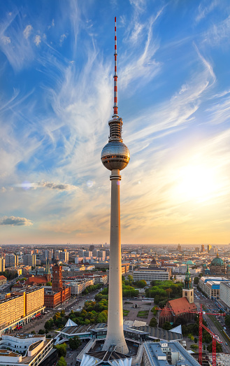 Berlin city, wonderful aerial panorama, Germany.