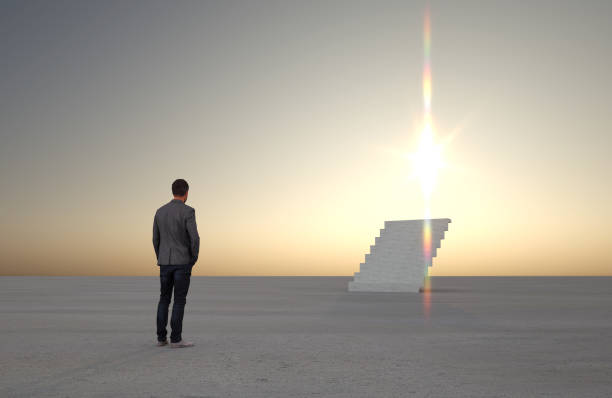 istock abstract businessman in front of background - 3D Illustration 1440483046