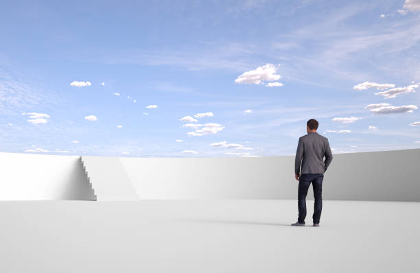 istock abstract businessman in front of background - 3D Illustration 1440483061