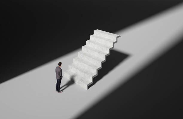 istock abstract businessman in front of background - 3D Illustration 1440483072