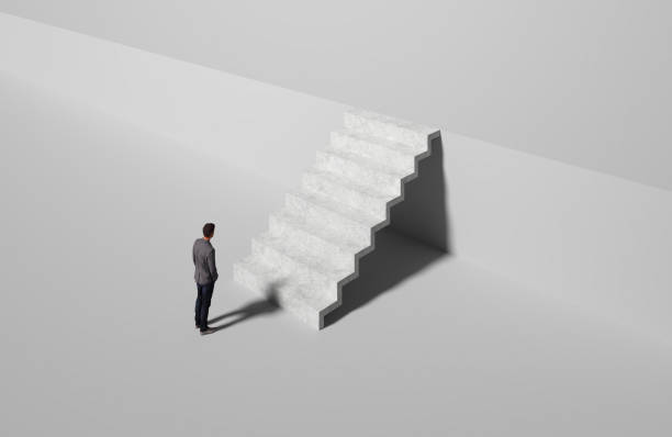 istock abstract businessman in front of background - 3D Illustration 1440483088