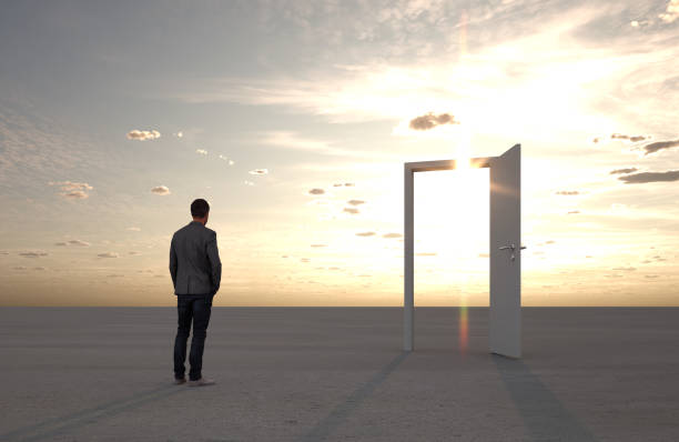istock abstract businessman in front of background - 3D Illustration 1440483093