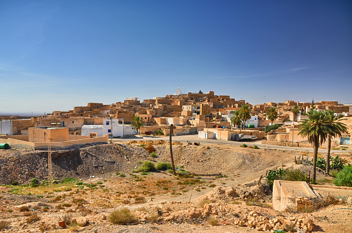 Ancient town in Sahara Desert in Tunisia, Africa, HDR