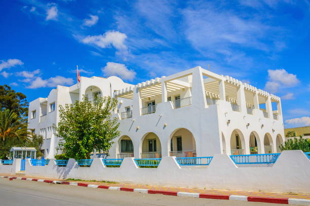 istock White arabic building with blues sky in Hammamet Tunisia 1440485783