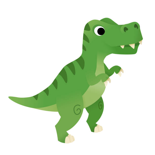 illustrations, cliparts, dessins animés et icônes de petit dessin animé tyrannosaurus dinosaure - dinosaur toy dino monster
