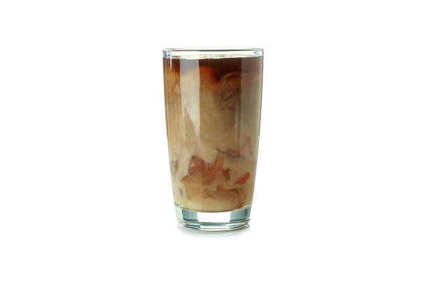 istock Glass of ice coffee isolated on white background 1440490248